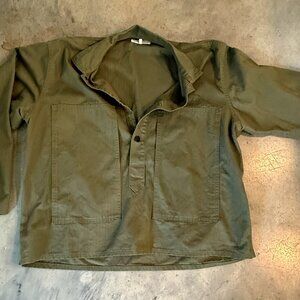 Bielby's Pullover - Herringbone Twill, hand made - Olive - size XL